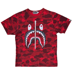 [M] Bape Red 1st Camo Shark Tee
