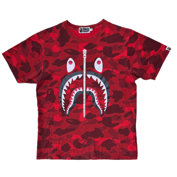 [M] Bape Red 1st Camo Shark Tee