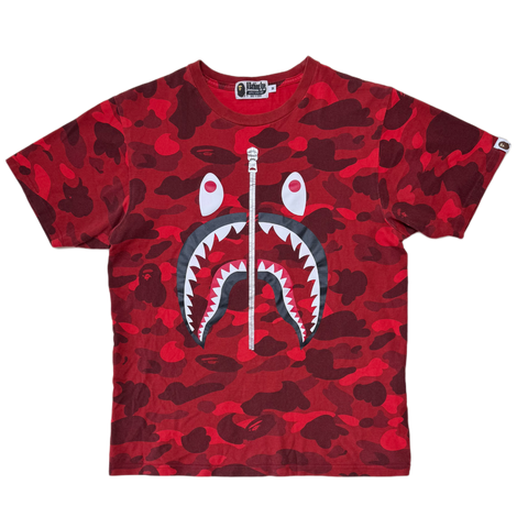 [M] Bape Red 1st Camo Shark Tee
