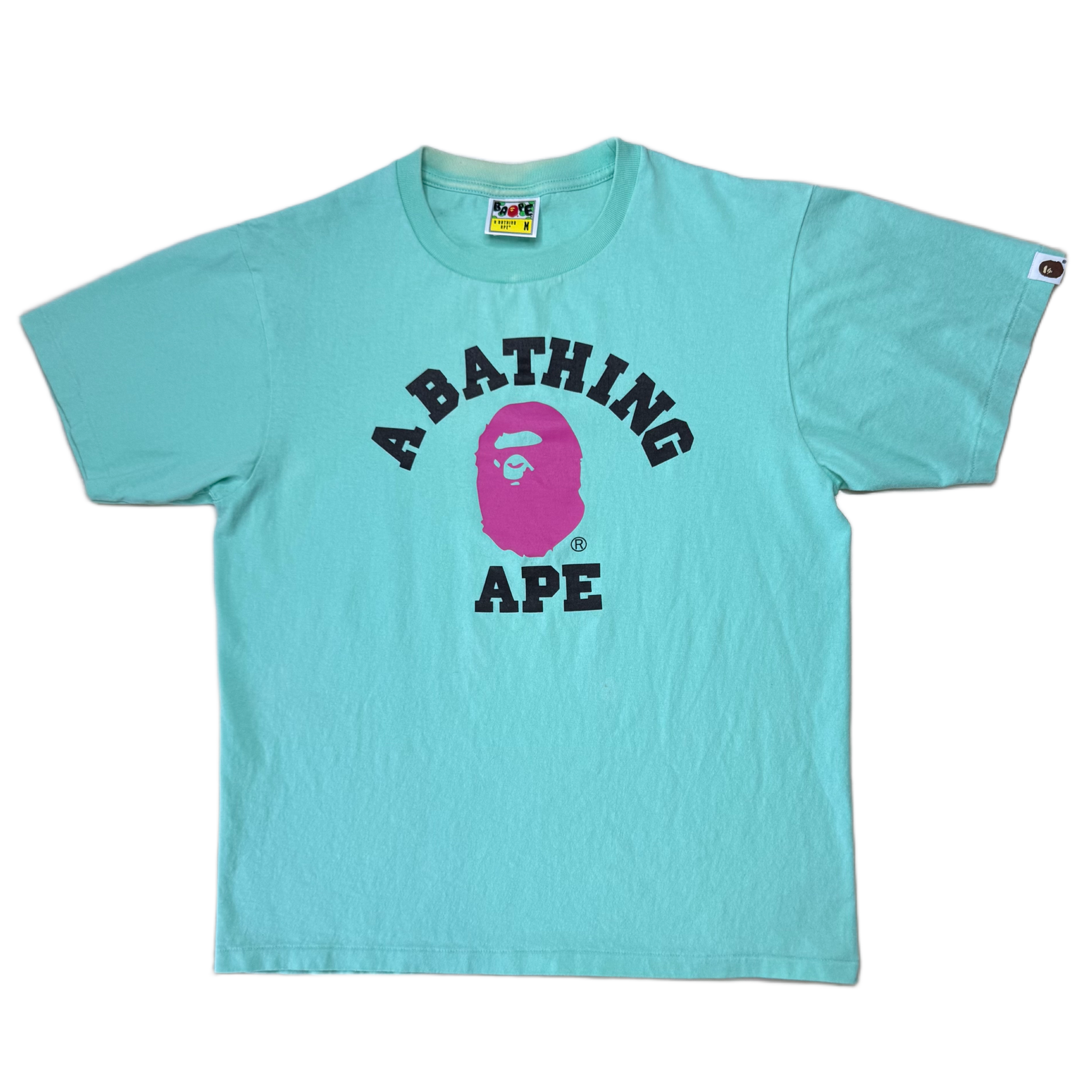 [M] Bape Teal College Logo Tee