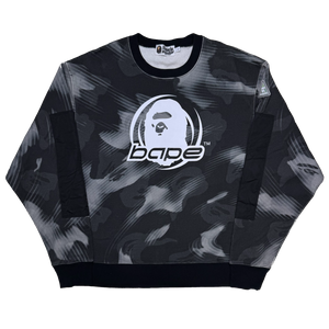[L] Bape Stroke Camo Ape Head Sweatshirt