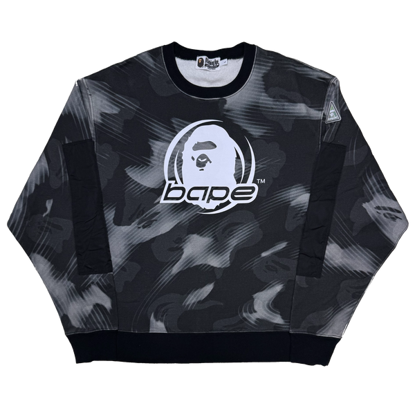 [L] Bape Stroke Camo Ape Head Sweatshirt