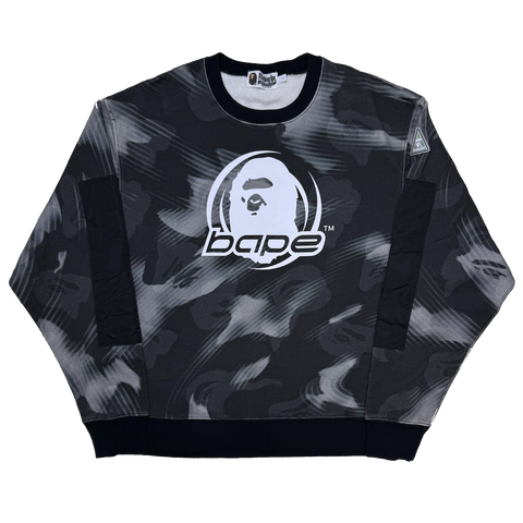 [L] Bape Stroke Camo Ape Head Sweatshirt