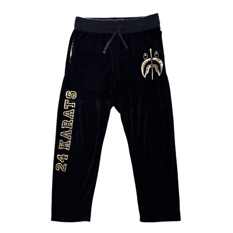 [M] Bape 24k Velour Shark Sweatpants