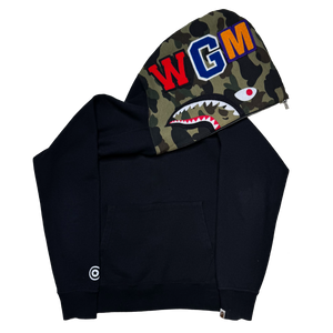 [M] Bape Half Camo Half-Zip Shark Hoodie