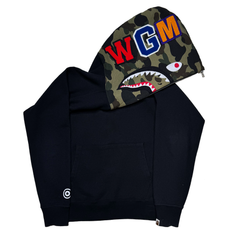 [M] Bape Half Camo Half-Zip Shark Hoodie