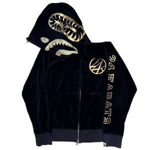 [M] Bape x 24k Velour Shark Hoodie