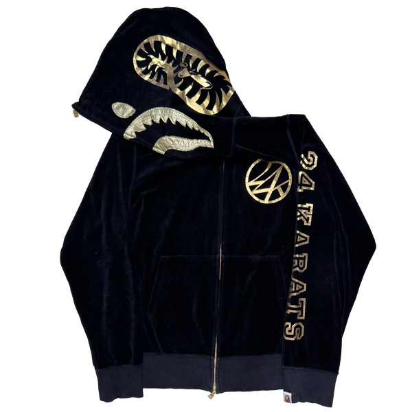 [M] Bape x 24k Velour Shark Hoodie