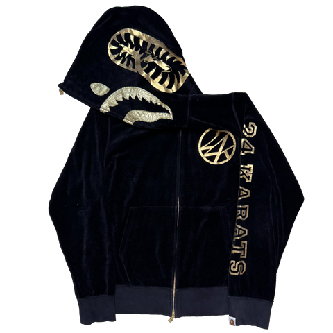 [M] Bape x 24k Velour Shark Hoodie