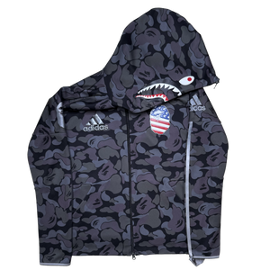 [M] Bape x Adidas Collab Shark Hoodie