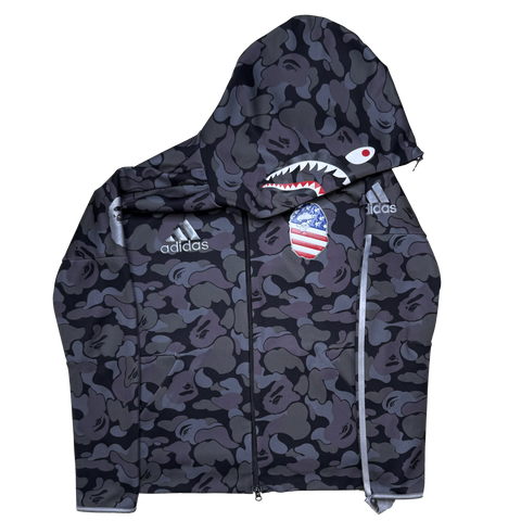 [M] Bape x Adidas Collab Shark Hoodie