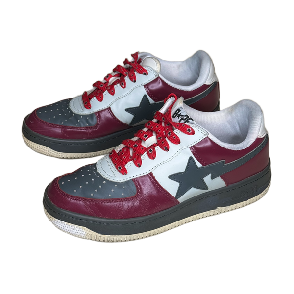 [9.5] Bape Maroon & Grey Bapestas