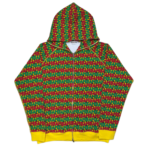 [M] OG Bape Rasta Spell Out Full-Zip Hoodie