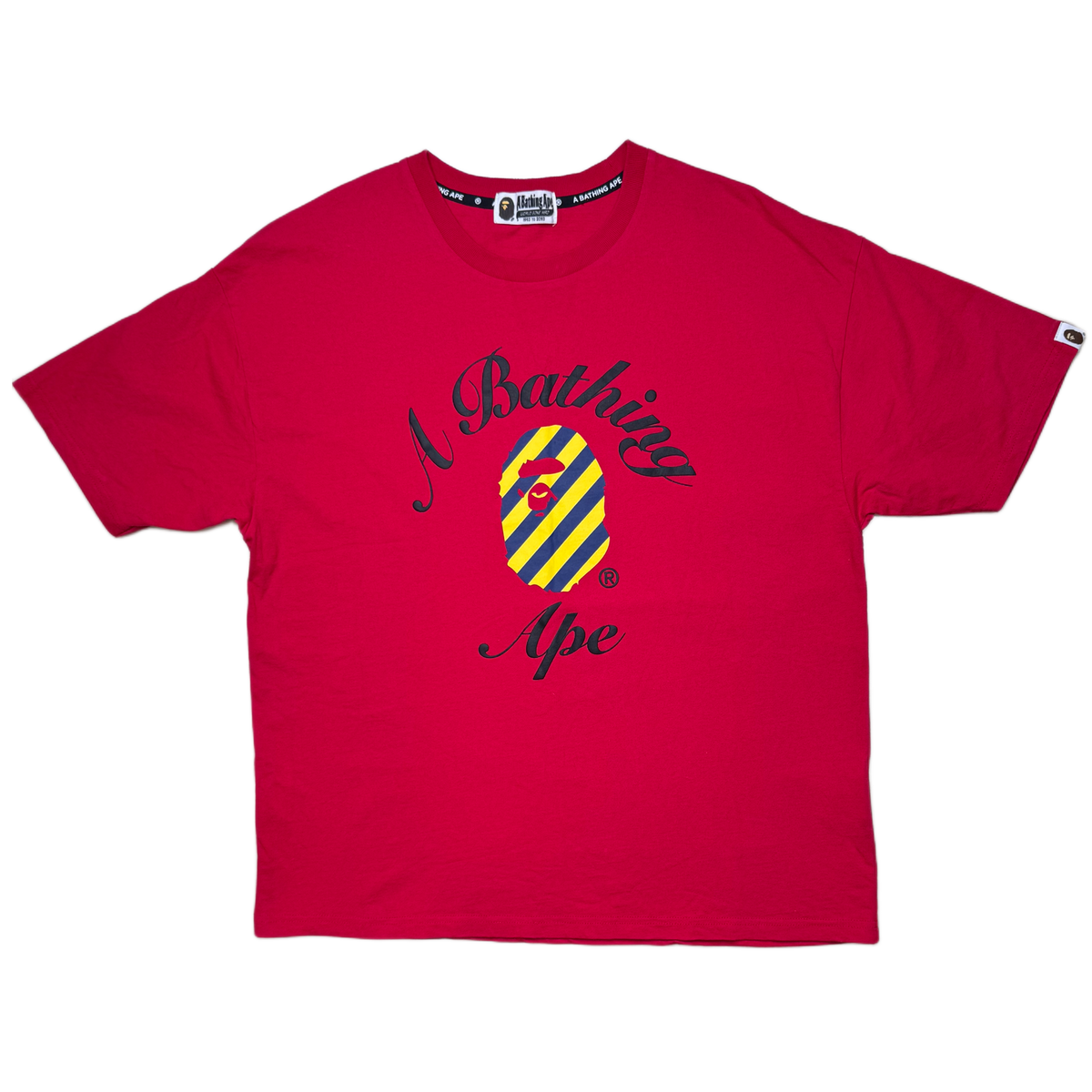 [OS] Bape Striped College Logo Tee