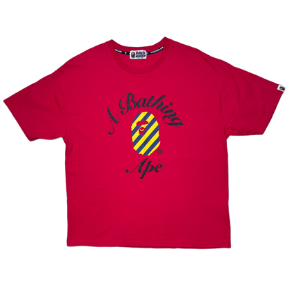 [OS] Bape Striped College Logo Tee