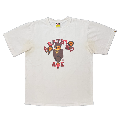 [XL] Bape Red Camo Milos College Tee