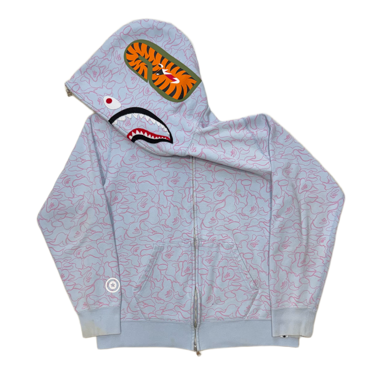 [M] Bape Neon Camo Shark Hoodie