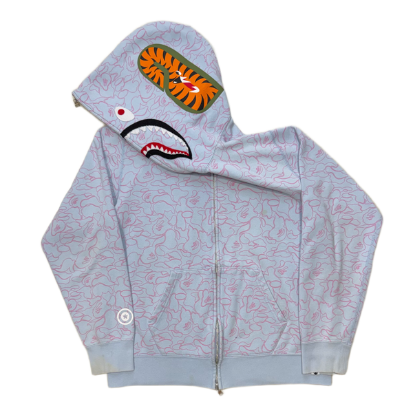 [M] Bape Neon Camo Shark Hoodie