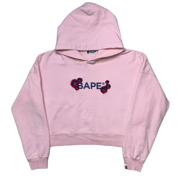 [OS] Bape Cropped Embroidered Spell Out Hoodie