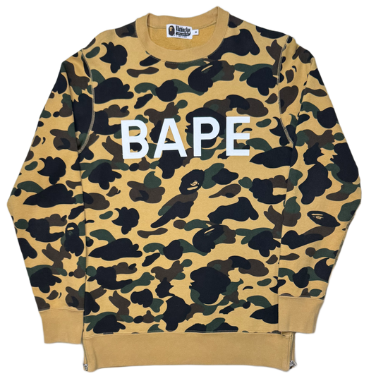[M] Bape 1st Camo Long Spell Out Sweatshirt