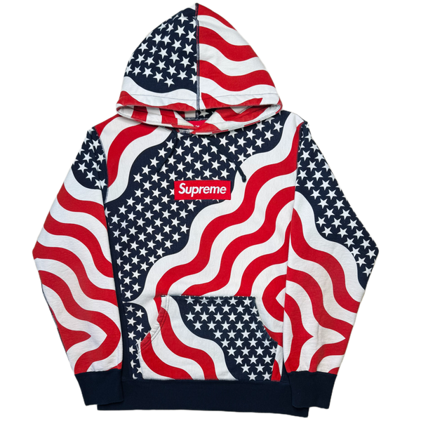 [L] Supreme USA Box Logo Hoodie