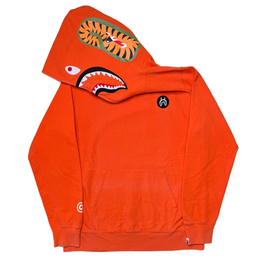 [XL] Bape Orange Pullover Shark Hoodie