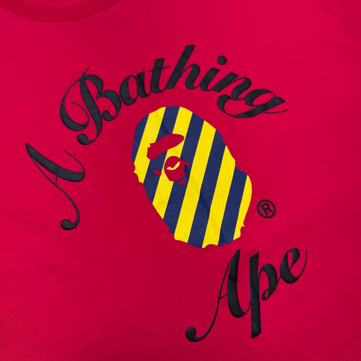 [OS] Bape Striped College Logo Tee