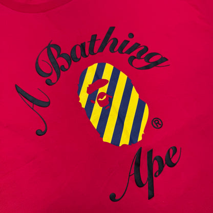 [OS] Bape Striped College Logo Tee