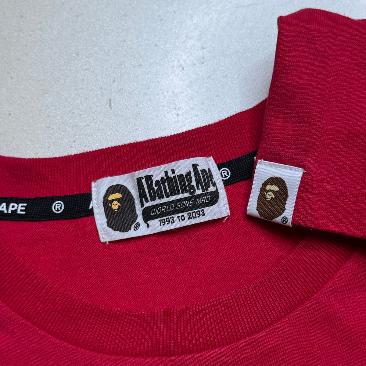 [OS] Bape Striped College Logo Tee