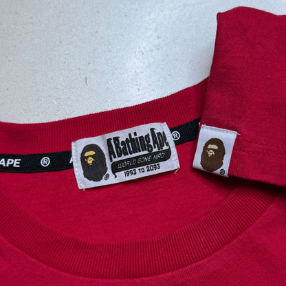[OS] Bape Striped College Logo Tee