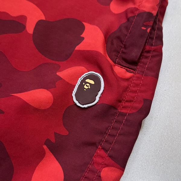 [L] Bape Red Camo Beach Shorts