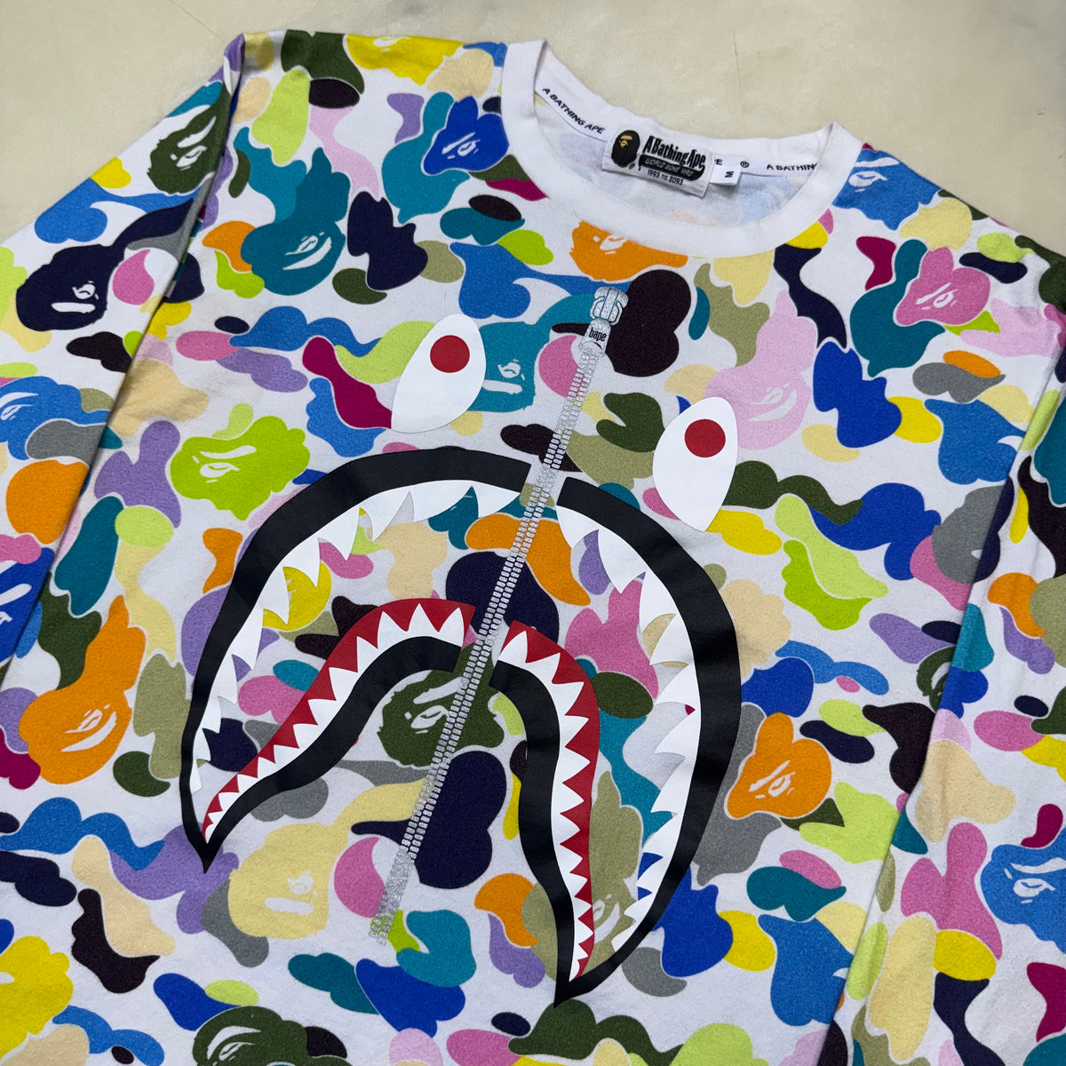 [M] Bape Multi Camo Shark Longsleeve
