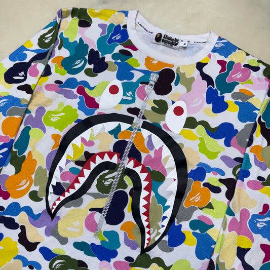 [M] Bape Multi Camo Shark Longsleeve