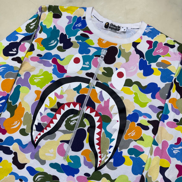[M] Bape Multi Camo Shark Longsleeve