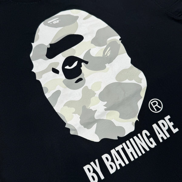 [L] Bape White Camo Ape Head Tee