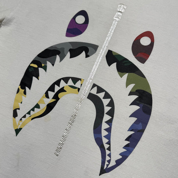[L] Cropped Bape Camo Shark Tee