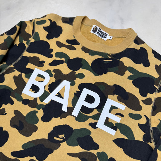 [M] Bape 1st Camo Long Spell Out Sweatshirt