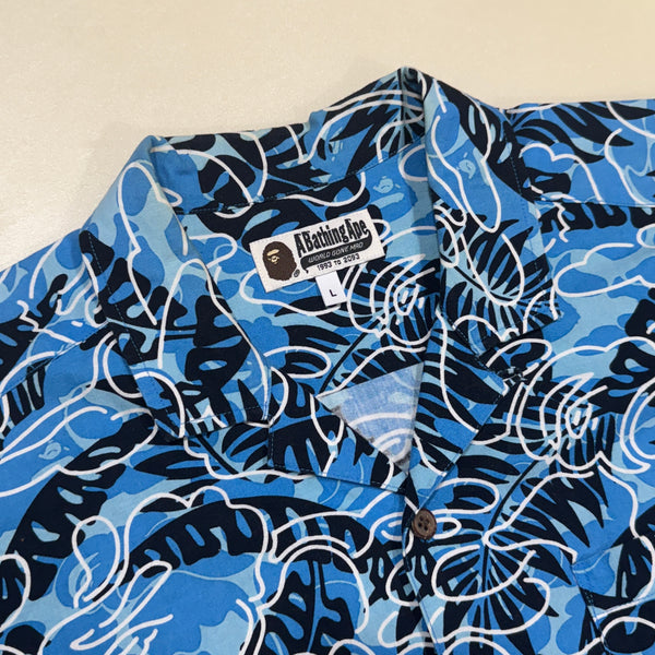 [L] Bape Tropical Camo Button Up