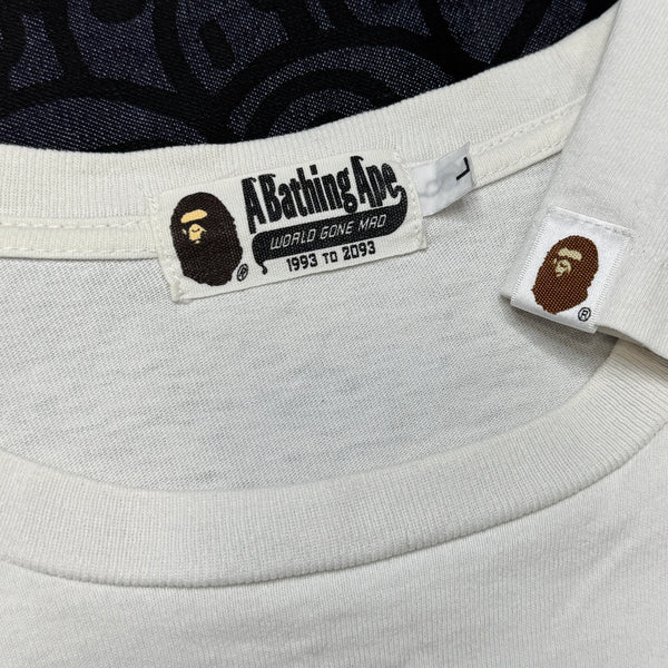 [L] Bape Huge Striped Ape Head Tee