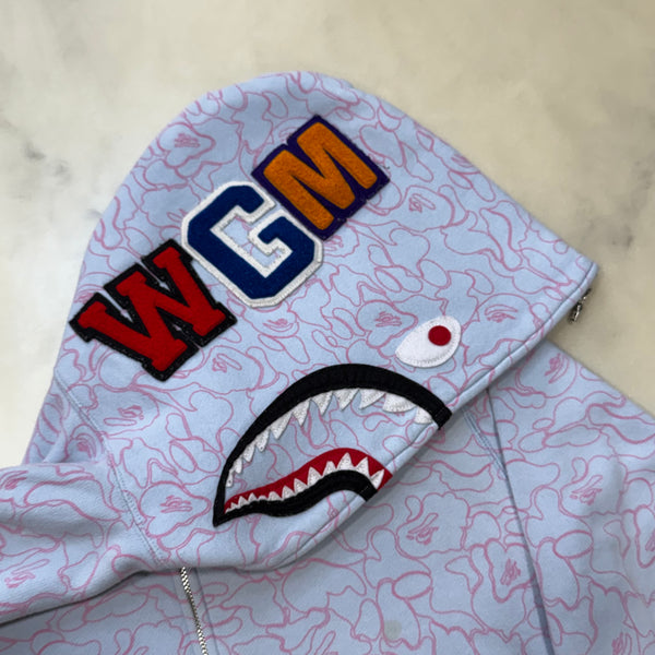 [M] Bape Neon Camo Shark Hoodie