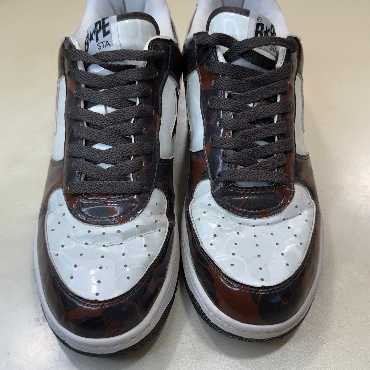 [13] Bape Brown & White Camo Bapestas