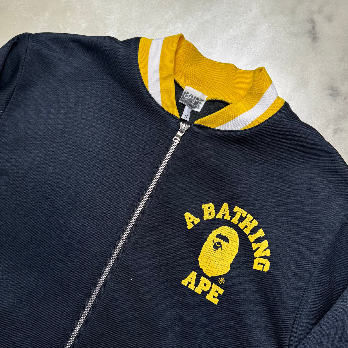 [M] OG Bape Yellow College Logo Zip-Up