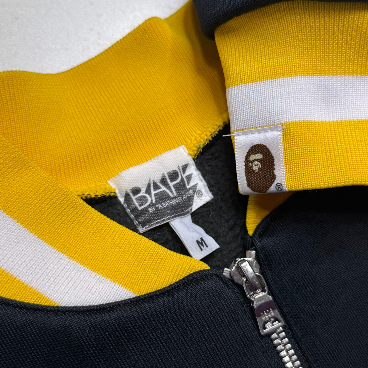 [M] OG Bape Yellow College Logo Zip-Up