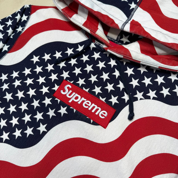[L] Supreme USA Box Logo Hoodie
