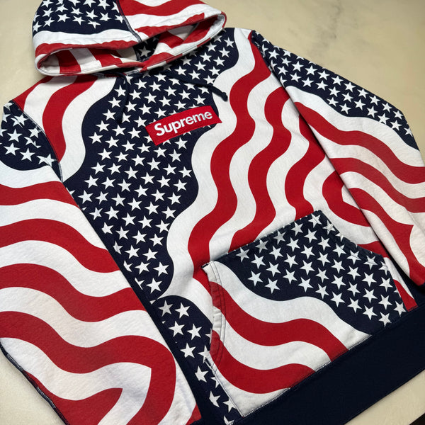 [L] Supreme USA Box Logo Hoodie