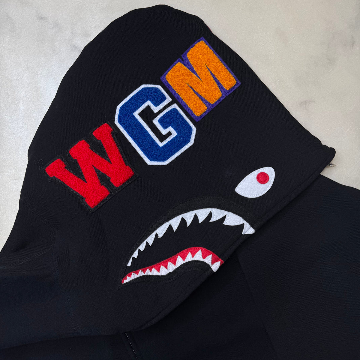 [L] Bape Half Purple Camo Shark Hoodie