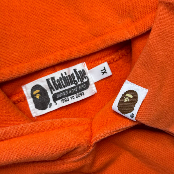[XL] Bape Orange Pullover Shark Hoodie