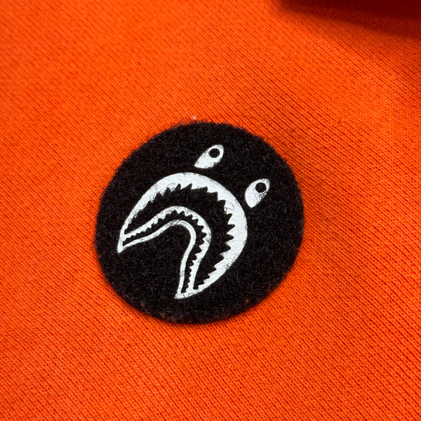 [XL] Bape Orange Pullover Shark Hoodie