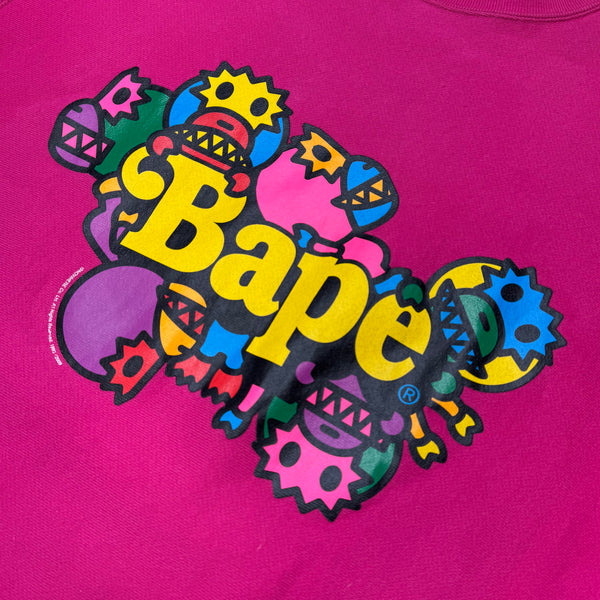 [M] Bape Dinosaur Milo Pink Sweatshirt