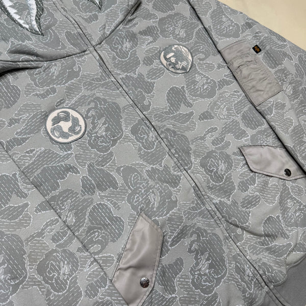 [L] Bape x Alpha Industries Collab Shark Hoodie